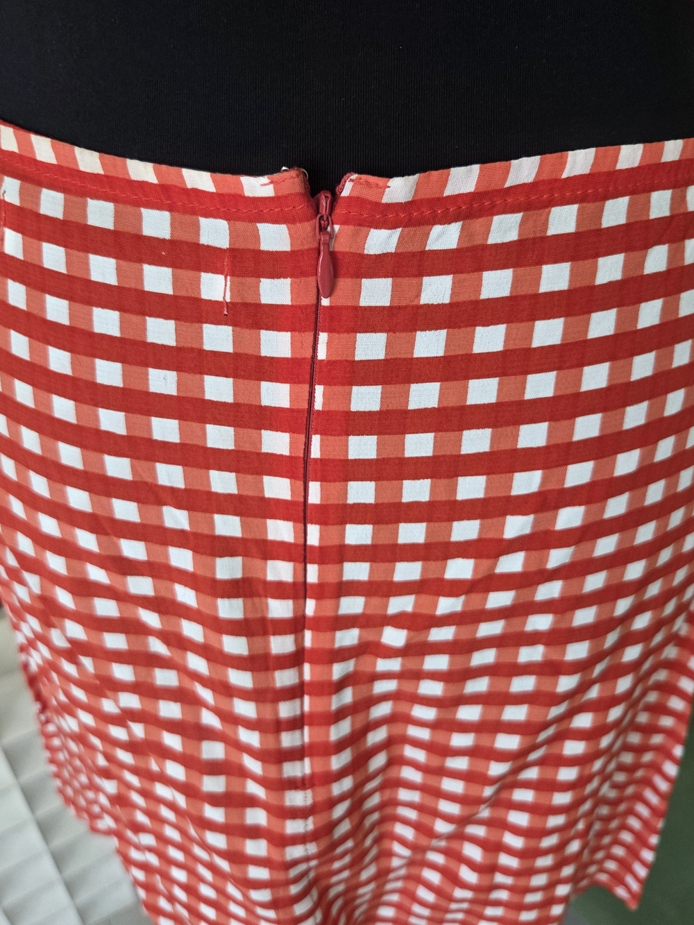 Faithfull The Brand Ischia Red + White Gingham Mini Dress, Tie Back - Size 4 - Picture 6 of 9